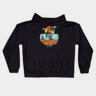 Vintage Retro Style West Coast Summer Vibes Paradise California Kids Hoodie